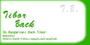 tibor back business card